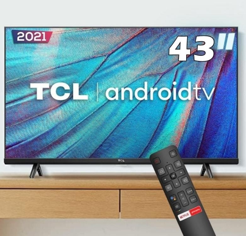 Android TV LED 43” TCL S615 Full HD HDR com Wifi e Bluetooth integrados, 3 HDMI, 2 USB, 43S615 Controle Remoto com Comando por controle de Voz, Google Assistant e praticamente sem borda