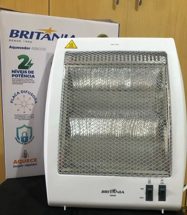Aquecedor Halogênio Britânia 800W AB800B – 220v