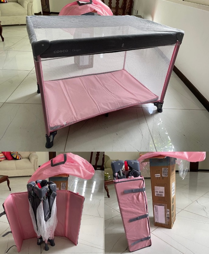 Berço Portátil Origin, Cosco, Rosa