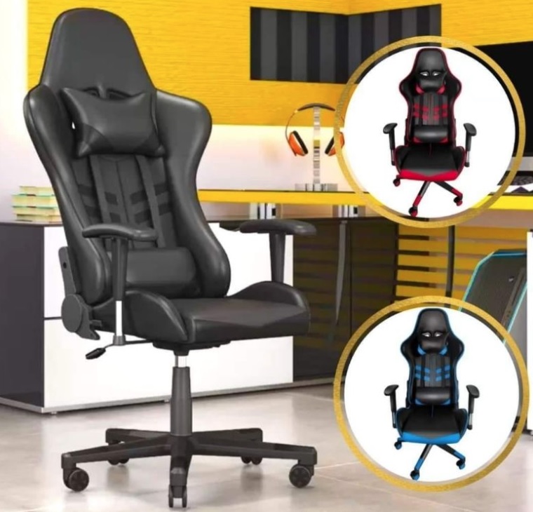 Cadeira Gamer Reclinável Preta e Vermelha