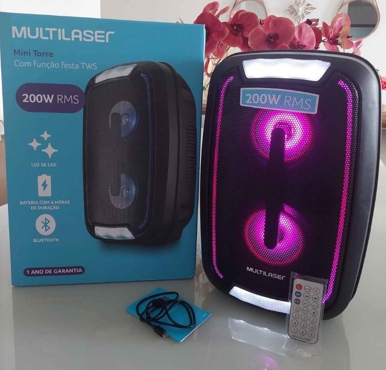 Caixa de Som Multilaser Mini Torre Party SP336 TWS Bluetooth – 200W