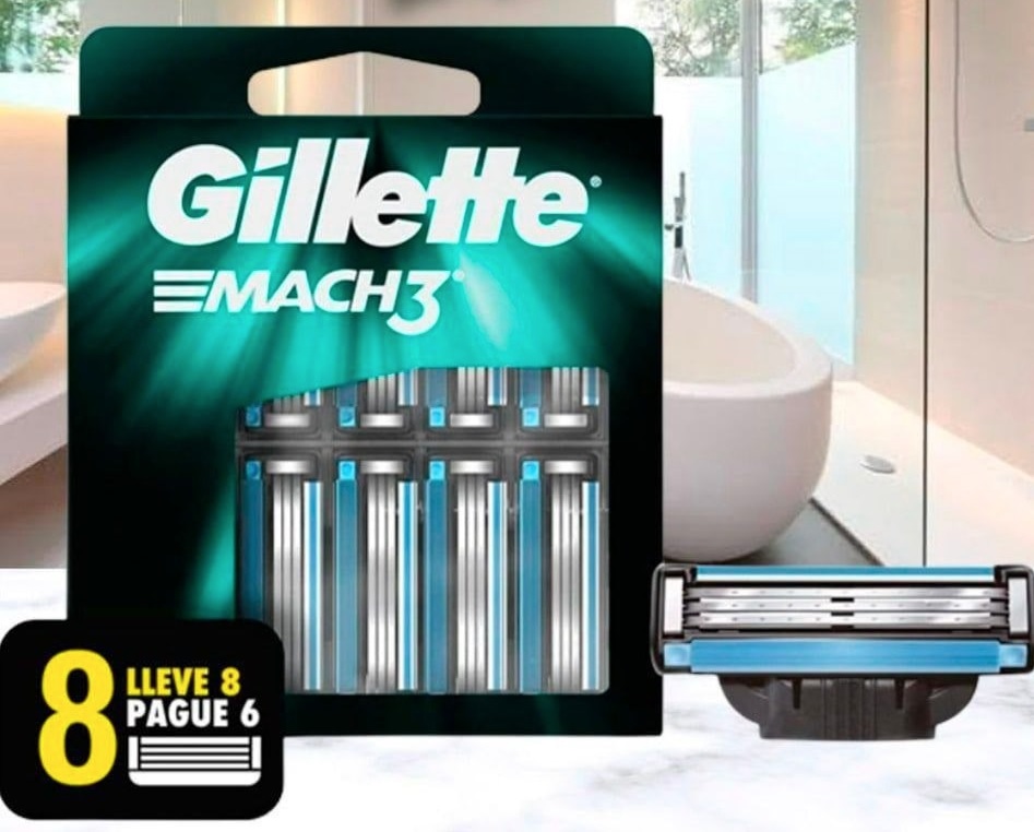 Carga para Aparelho de Barbear Gillette Mach3 – Leve 8 Pague 6