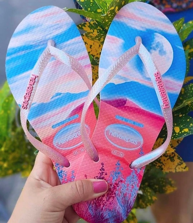 Chinelo Slim Paisage, Havaianas, Feminino