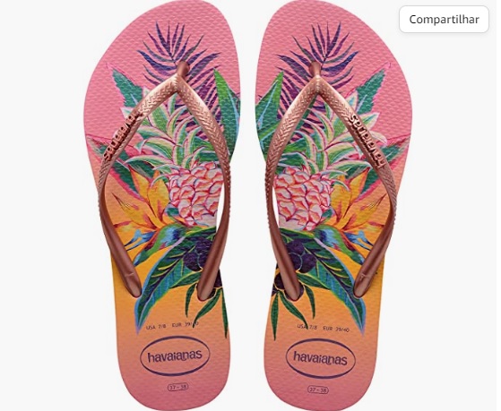 Chinelo Slim Tropical, Havaianas, Feminino