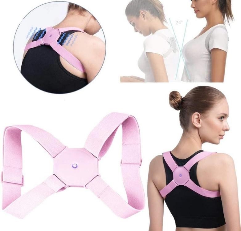 Corretor Postural Inteligente Vibratorio Sensor Coluna Ajustavel Postura Cinta Alinhamento Adulto Criança Costas