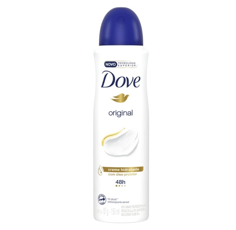 Desodorante Antitranspirante Aerosol Dove Original 150ml (A embalagem pode variar)