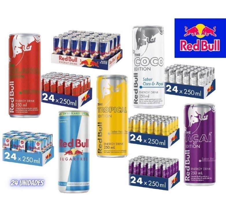 Energético Red Bull Energy Drink, Tropical, 250ml (24 latas)