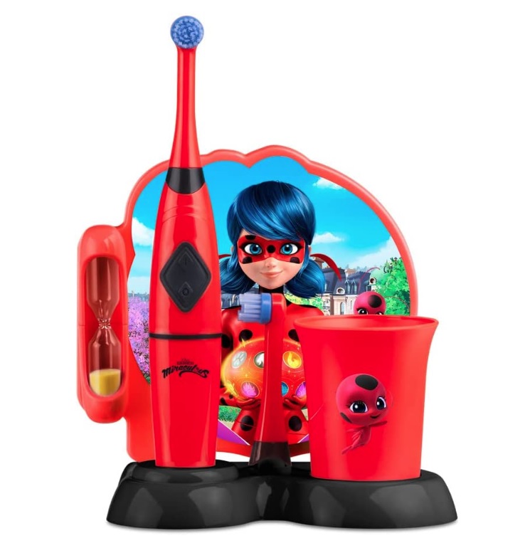 Escova de Dente Infantil Miraculos Lady Bug Multilaser Saúde- HC428, Vermelho