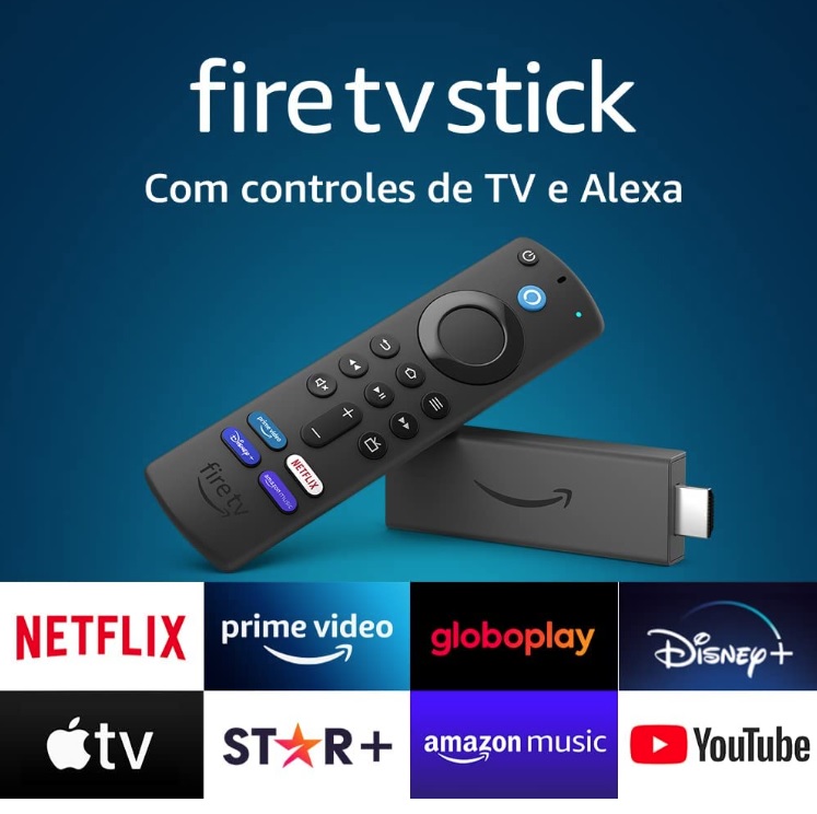 Fire TV Stick | Streaming em Full HD com Alexa | Com Controle Remoto por Voz com Alexa (inclui comandos de TV)