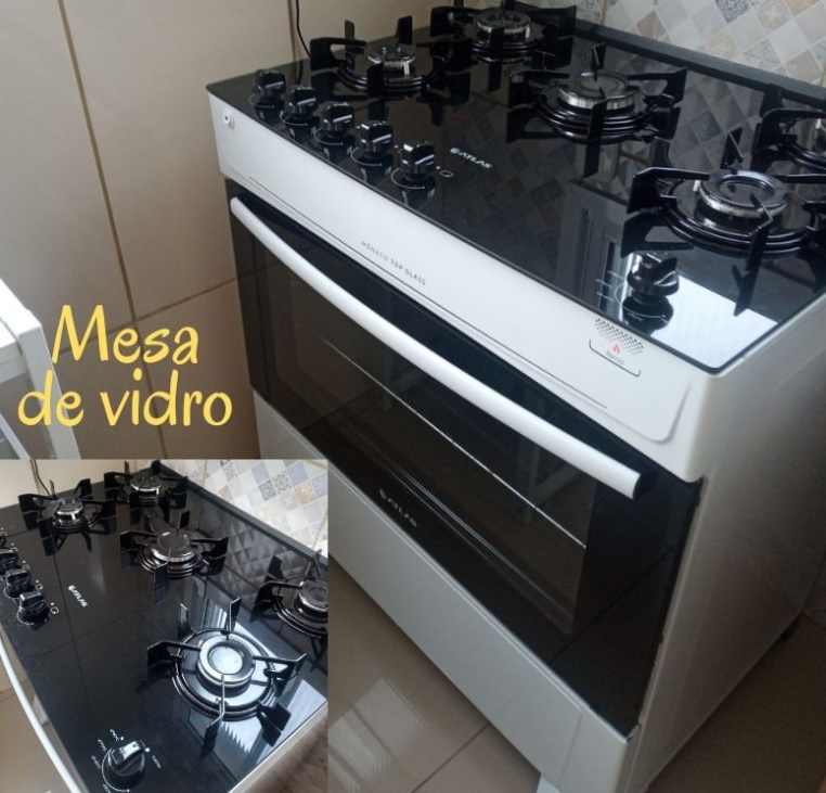 Fogão Atlas Mônaco Top Glass 5 Bocas Branco – Bivolt