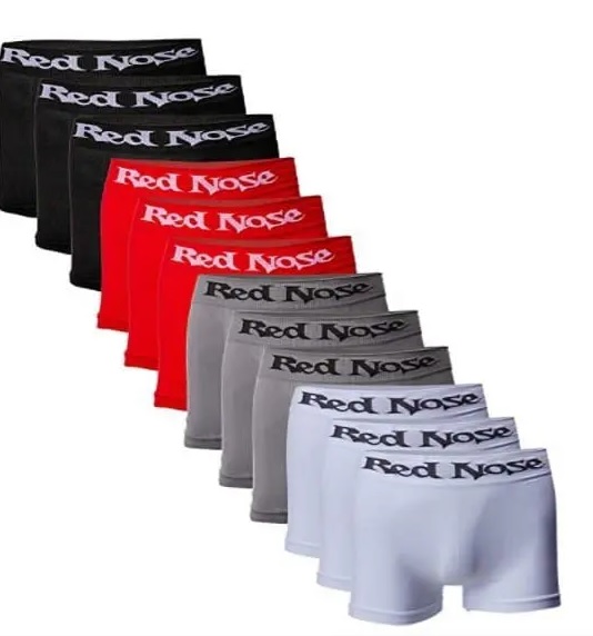 Kit 12 Cuecas Boxer, Red Nose, Masculino