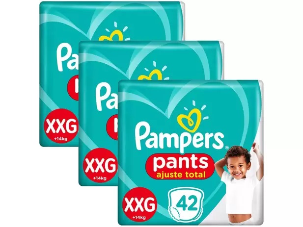 Kit Fralda Pampers Ajuste Total Pants – Calça Tam. XXG 11 a 15kg 126 Unidades