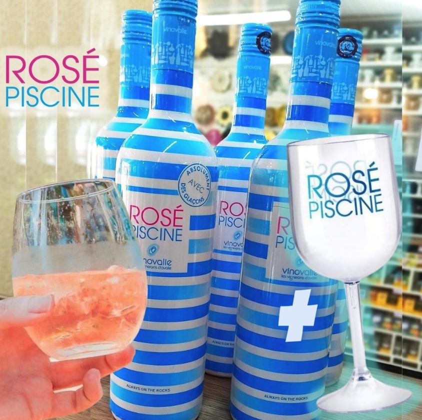 Kit Vinho Rosé Piscine Copacabana 750Ml Com Taça