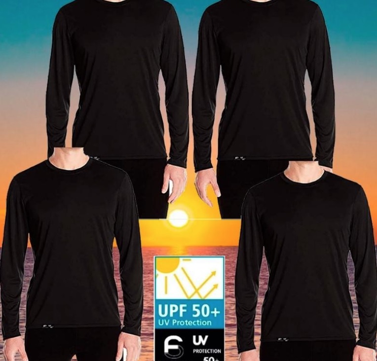 Kit com 04 Camisetas Proteção UV Masculina UV50+ Secagem Rápida Cores