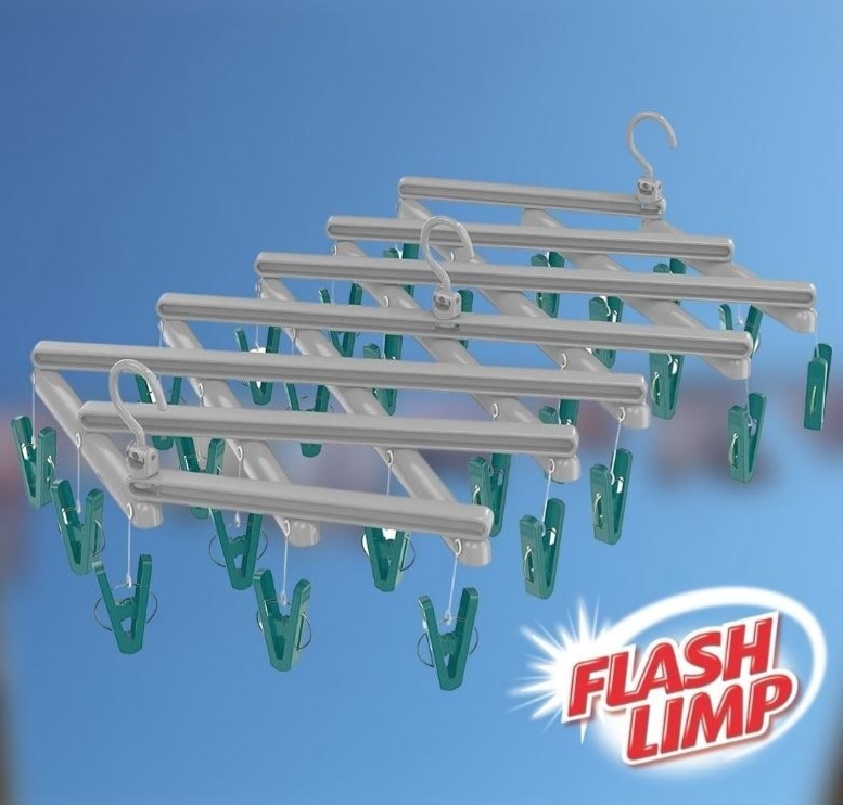 Mini Varal Extensível com 29 Prendedores, Multicor, Flash Limp