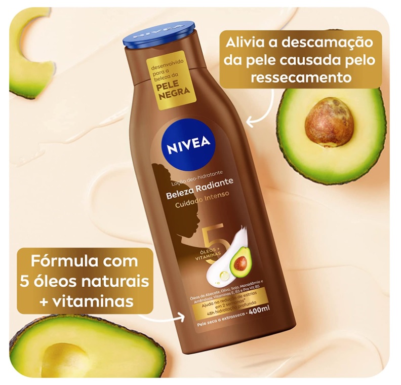 NIVEA Hidratante Desodorante Beleza Radiante Cuidado Intenso 400ml