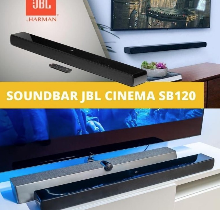 Soundbar JBL Cinema SB120 2.0 Canais 55W Com Bluetooth e Subwoofer Embutido – JBLSB120BLKBR
