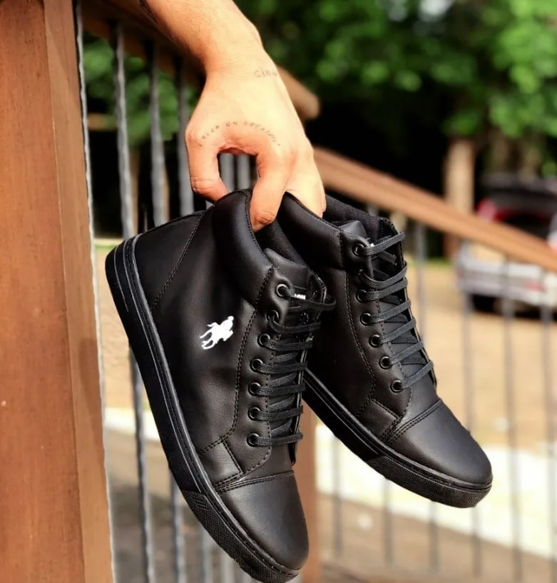 Tênis Estilo Botinha Casual Polo Plus Cano Alto Masculino Confort