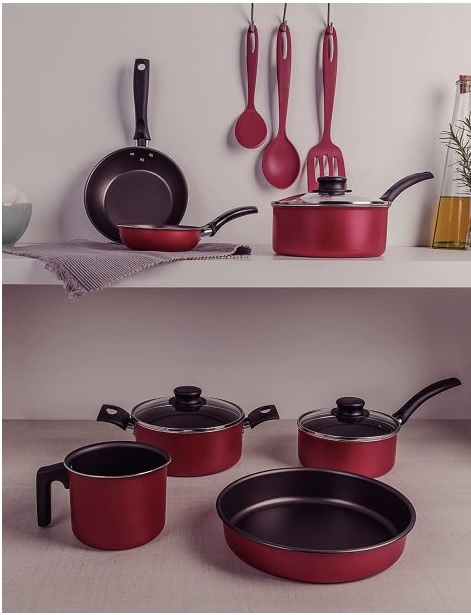 Tramontina KIT PARA COZINHA 10 PEÇAS TURIM VERMELHO