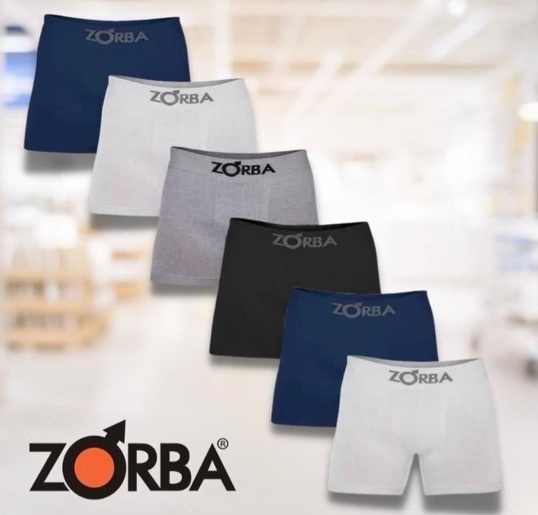 Kit c/ 6 Cuecas Zorba Boxer Seamless Preto