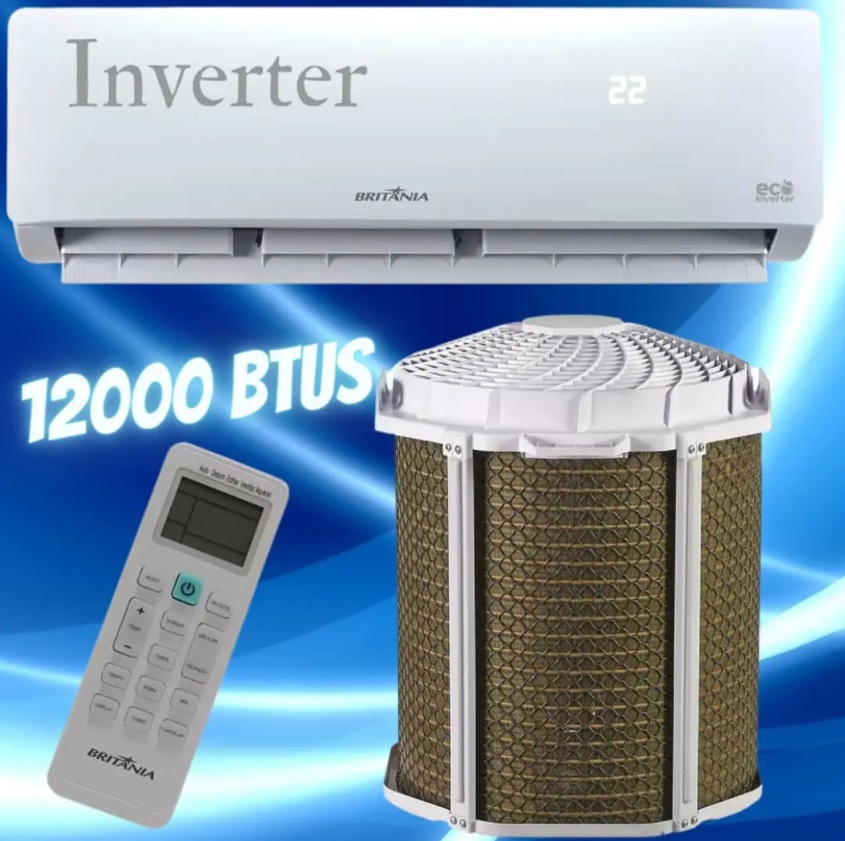 Ar-condicionado Split Britânia Inverter – 12.000 BTUs Frio Eco BAC12000ITFM9W