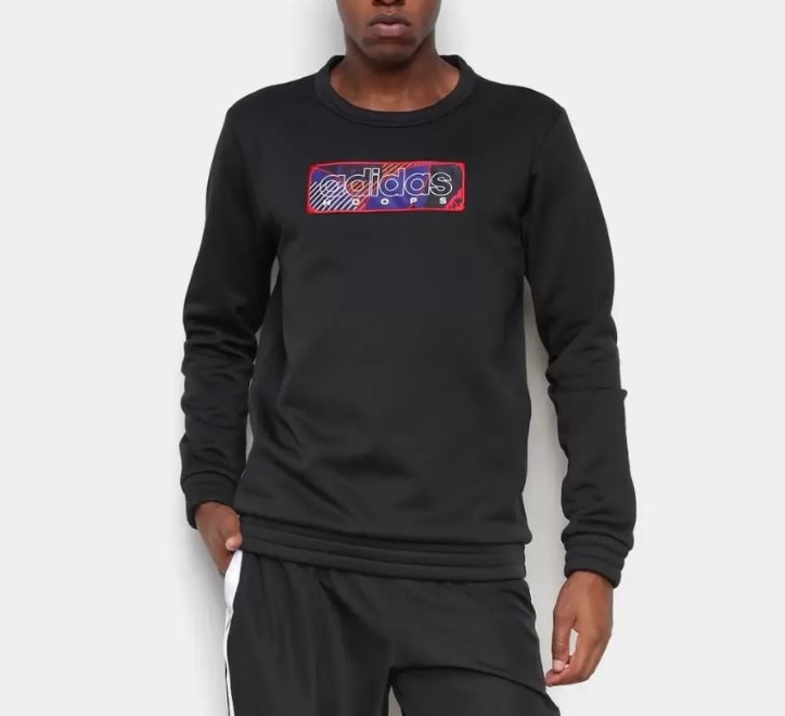 Blusa Adidas Mic Gfx Crew Hoody Manga Longa Masculina