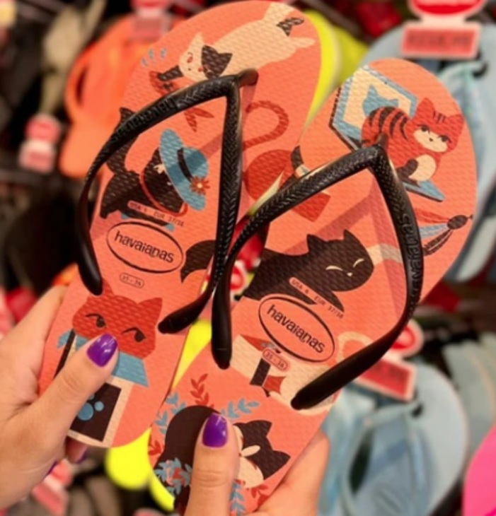 Chinelo Slim Pets, Havaianas, Feminino
