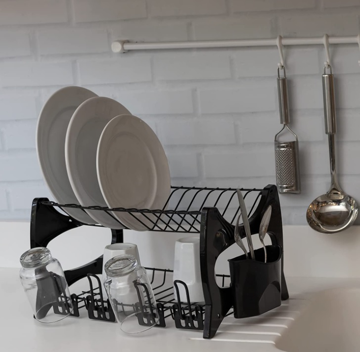 Escorredor de Louça Florença, Cor Preto, Linha Black, Metaltru