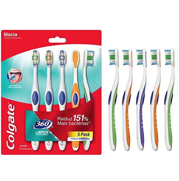 Escova Dental Colgate 360º 5unid