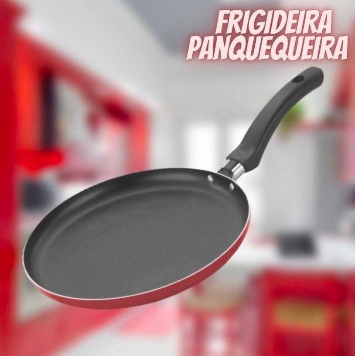 Frigideira Panquequeira Antiaderente 22 cm Vermelho
