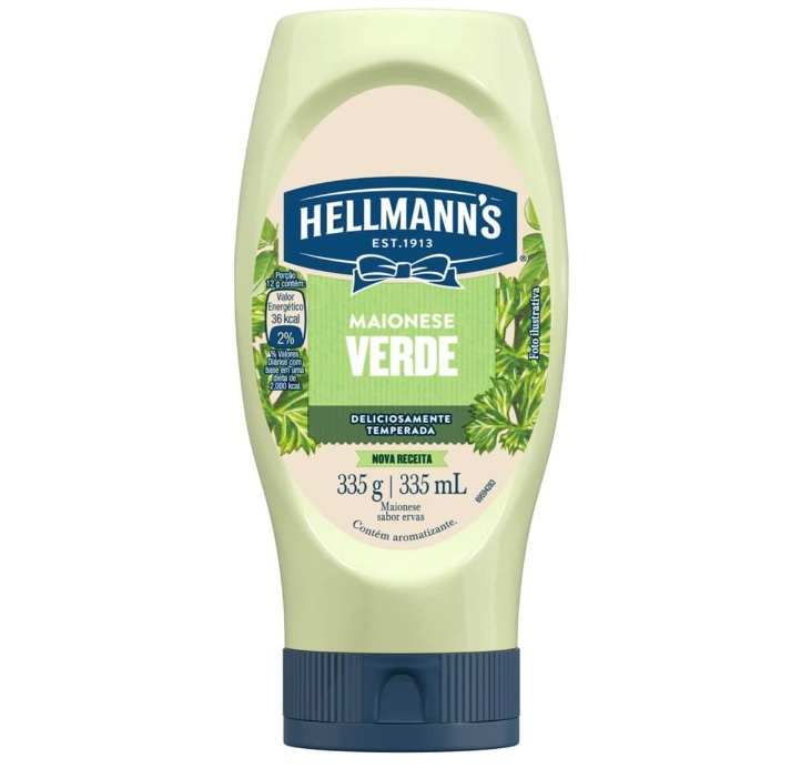 Hellmanns Maionese Verde Squeeze 335g