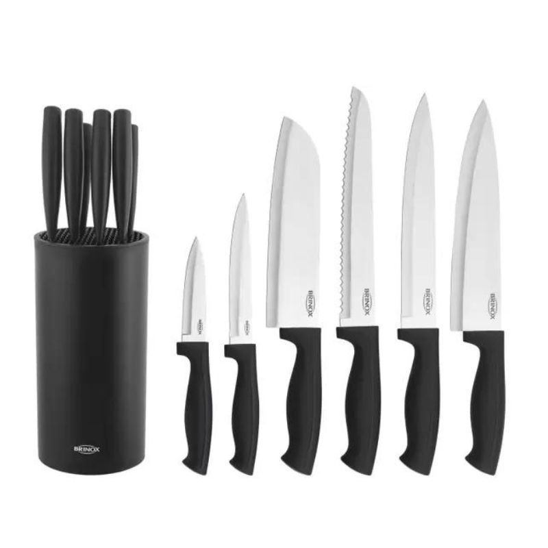 Jogo de Facas Brinox Inox com Cepo 2558/400 – 7 Peças