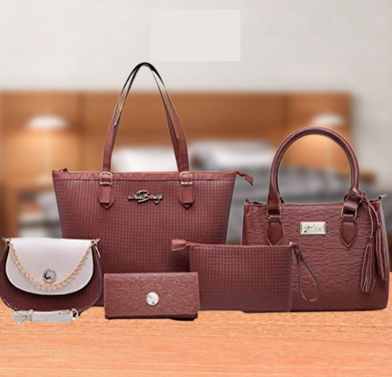 Kit 3 Bolsas Feminina Grande + Media + Baú