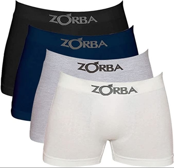 Kit 4 Cuecas Boxer Zorba Seamless com Algodão