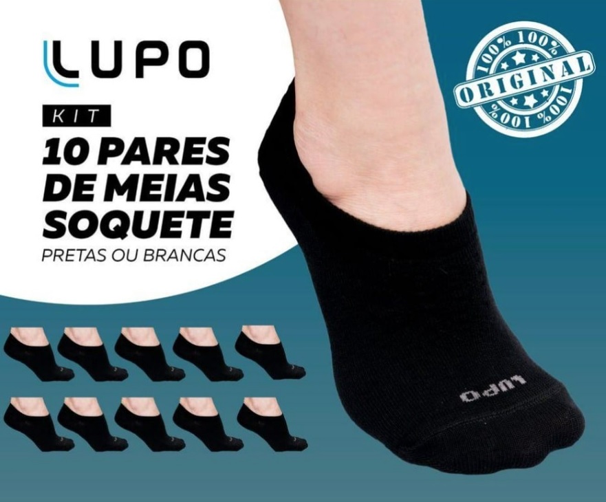 Kit com 10 Meias Sport, Lupo, Adulto Unissex