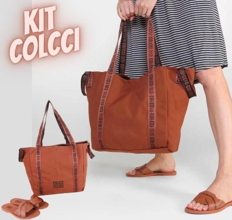 Kit de Bolsa Shopper + Rasteira Colcci