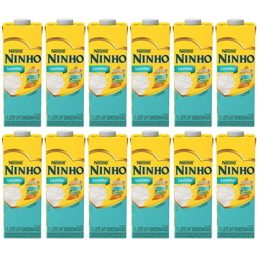 Kit Leite Semidesnatado UHT Ninho Levinho 1L – 12 Unidades