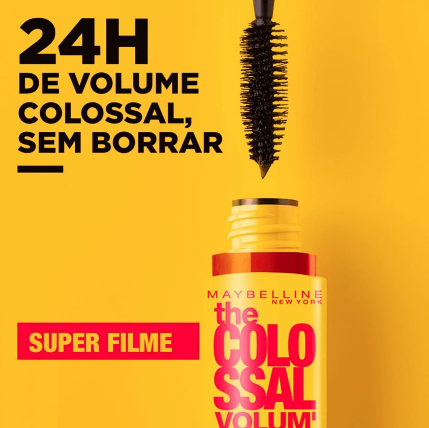 Máscara de Cílios the Colossal Super Filme, Maybelline, Preto