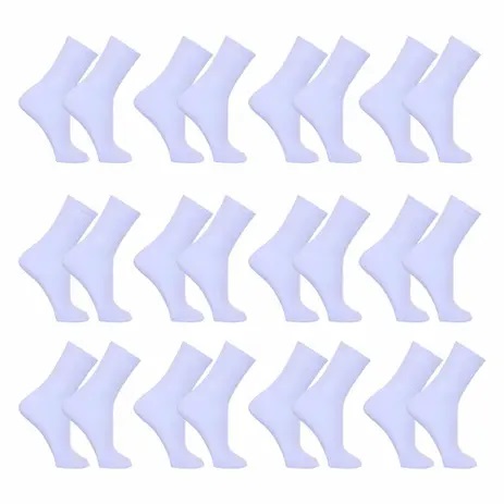 Meia Masculina Kit 12 Pares Cano Alto Longo Sport Branco Algodão – Part.B
