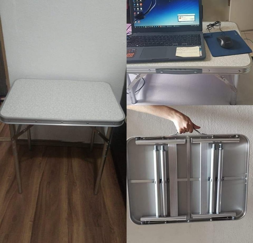 Mesa Dobrável De Alumínio Com Tampo De Mdf, 600 X 450 Mm Palisad