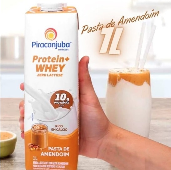 Piracanjuba Protein+ Whey Zero Lactose Sabor Pasta de Amendoim 1L