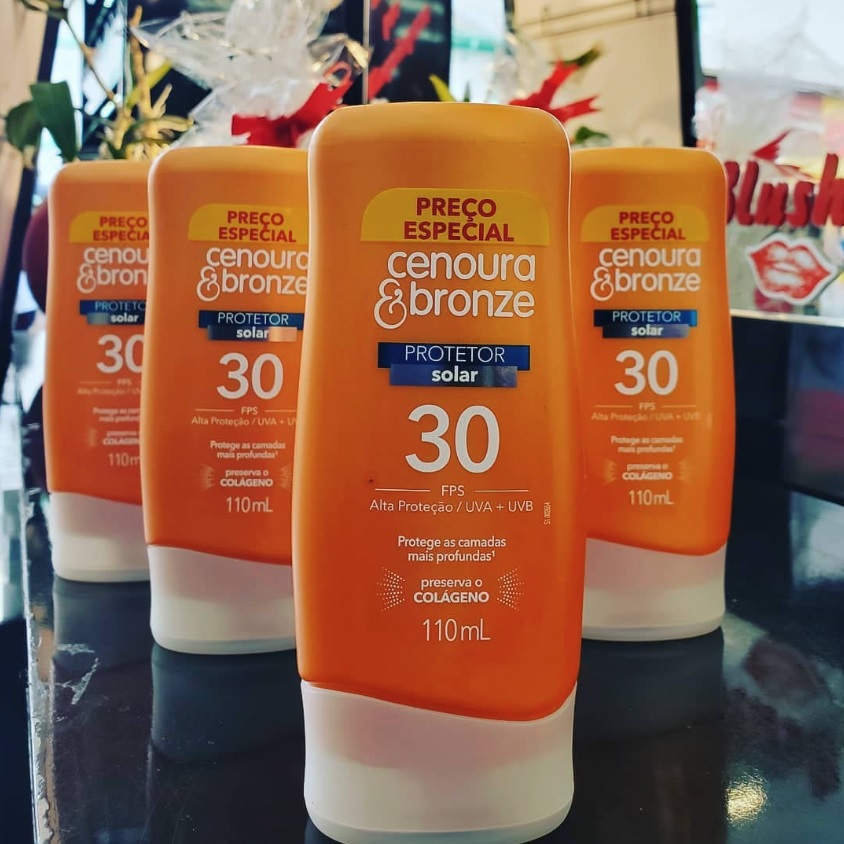 Protetor Solar FPS 30 Cenoura e Bronze 110ml E, Cenoura e Bronze
