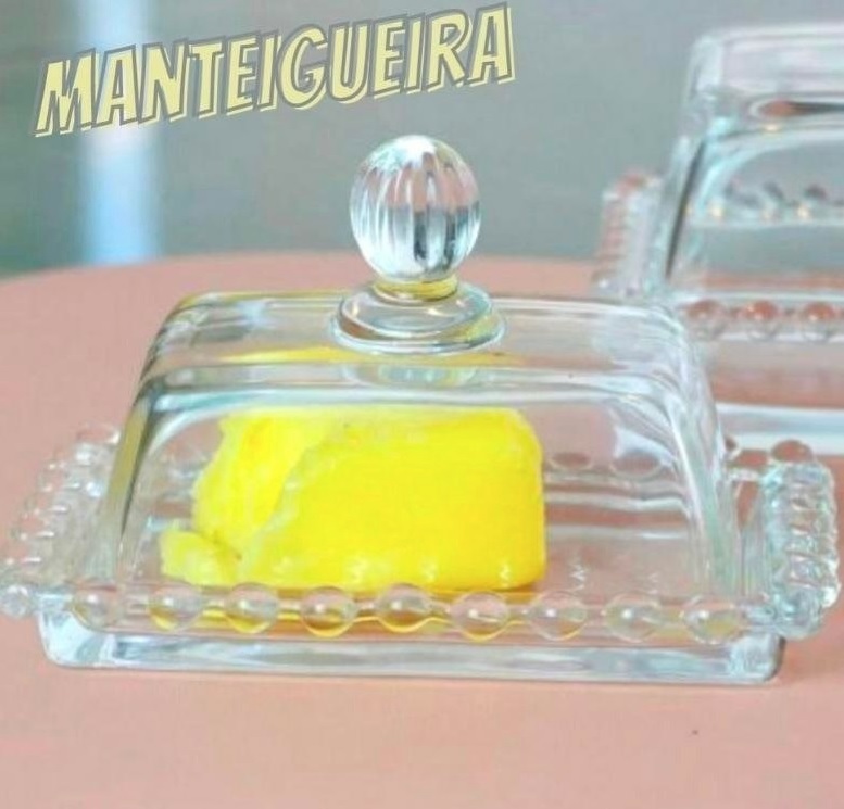 WOLFF Pearl Manteigueira de Cristal, Transparente, 14 x 9 x 8 cm