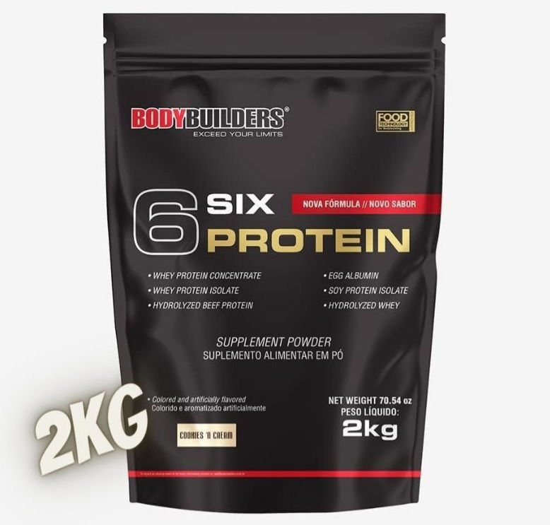 Whey Protein Concentrado – 6 Six Protein 2kg – Bodybuilders