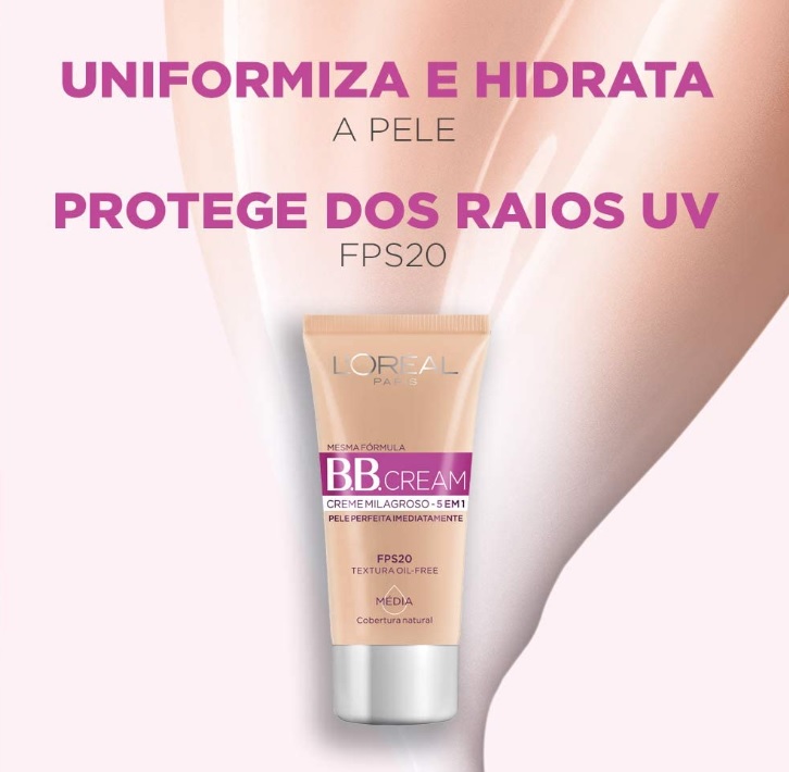 Base BB Cream L’Oréal Paris 5 em 1 Cor Morena FPS 20, 30ml