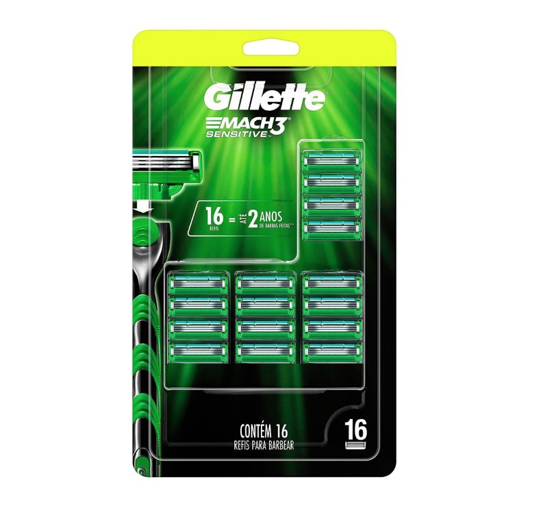 Carga para Aparelho de Barbear Gillette – Mach3 Sensitive 16 Cargas