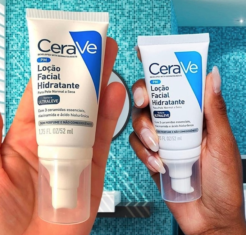 CeraVe, Loção Hidratante para o rosto, com Ácido Hialurônico, Niacinamida, Textura ultra fluida, 52ml