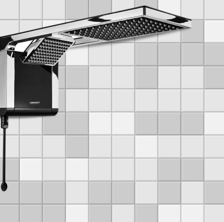 Chuveiro Acqua Duo 127V 5500W, Lorenzetti, 7510106, Preto/Cromado, Pequeno
