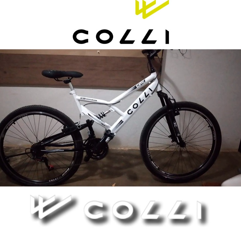 Colli Bike, Bicicleta GPS 148 Dupla Suspensão e Freios V-Brake, Aro 26 Aero, 36 Raias, 21 Marchas