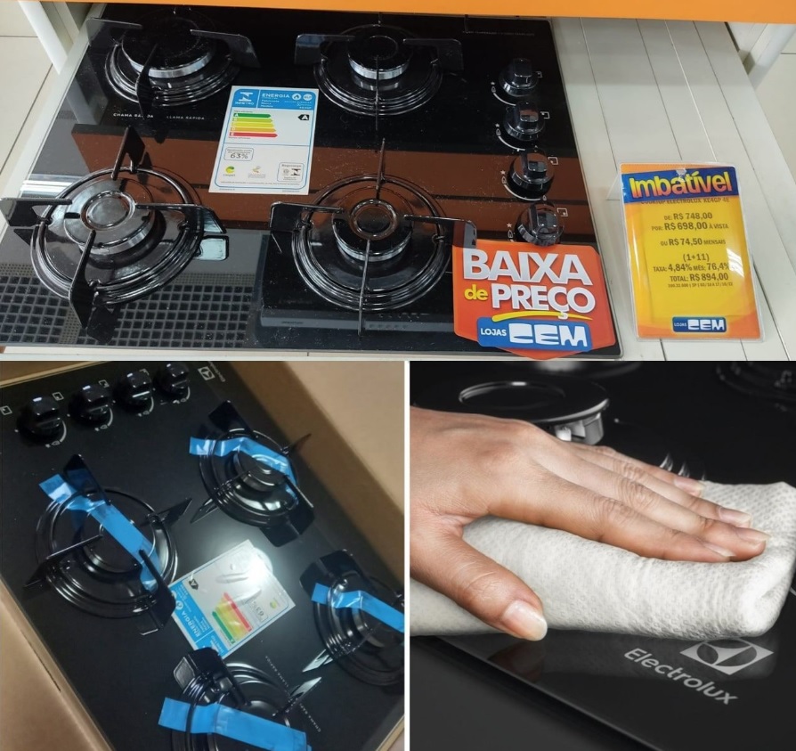 Cooktop 4 Bocas Electrolux a Gás GLP Preto – KE4GP